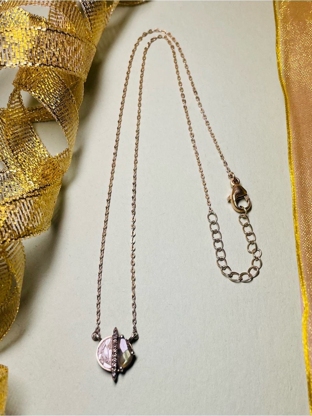 New! Space Age Diamond Pendant Necklace